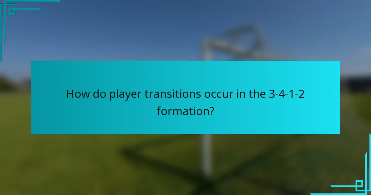 How do player transitions occur in the 3-4-1-2 formation?