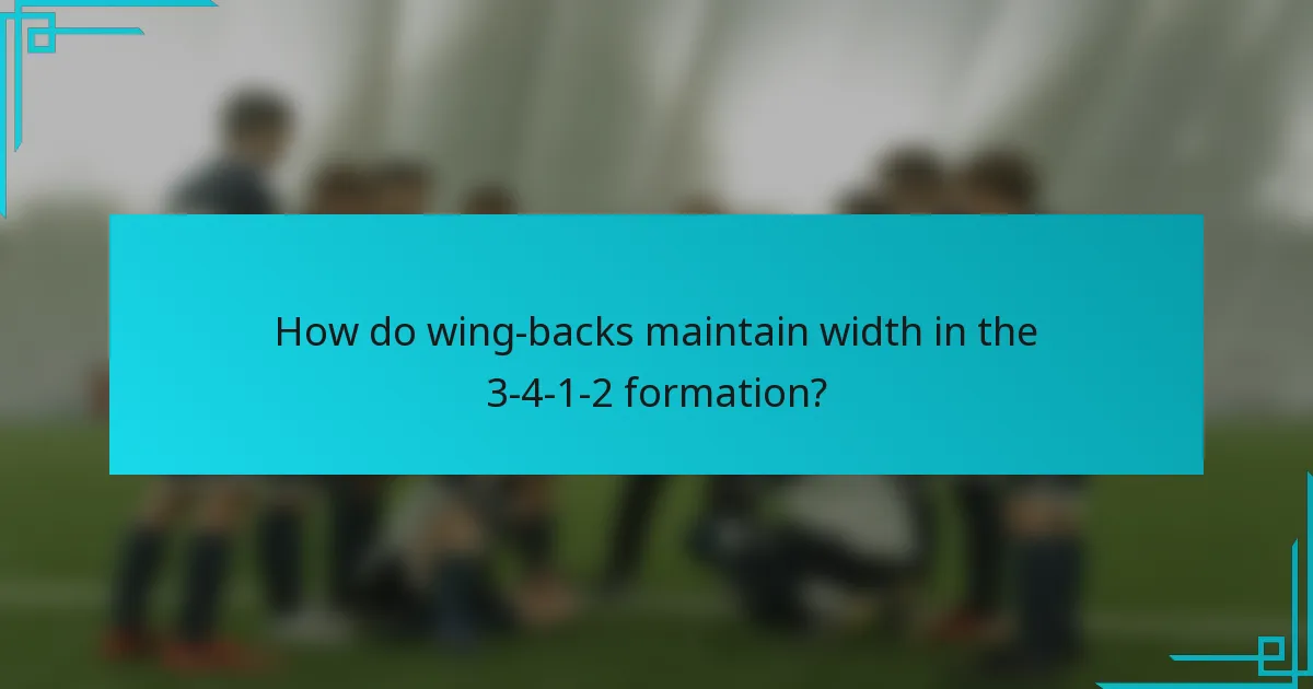 How do wing-backs maintain width in the 3-4-1-2 formation?