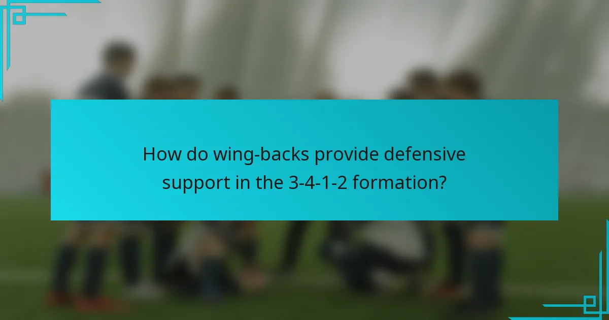 How do wing-backs provide defensive support in the 3-4-1-2 formation?