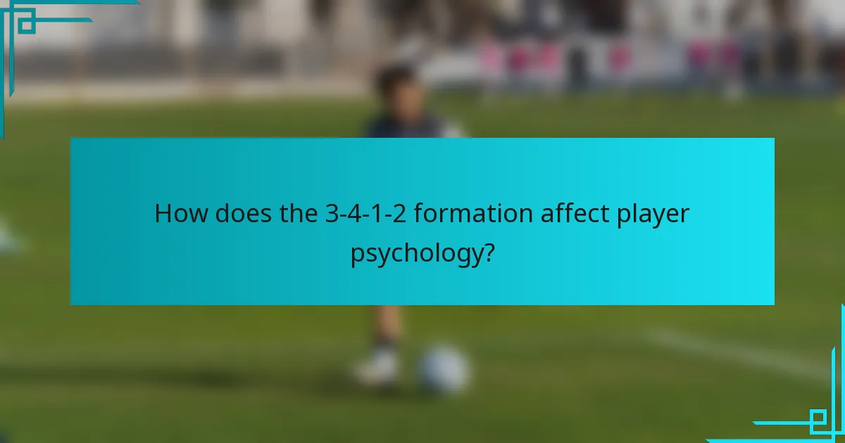 How does the 3-4-1-2 formation affect player psychology?