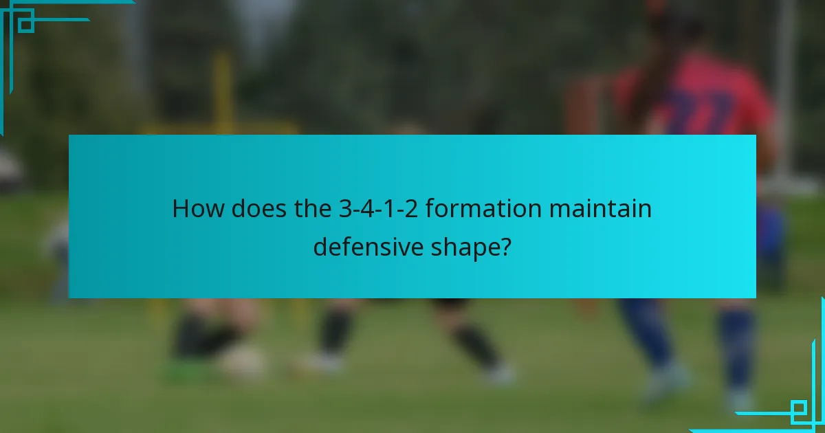 How does the 3-4-1-2 formation maintain defensive shape?