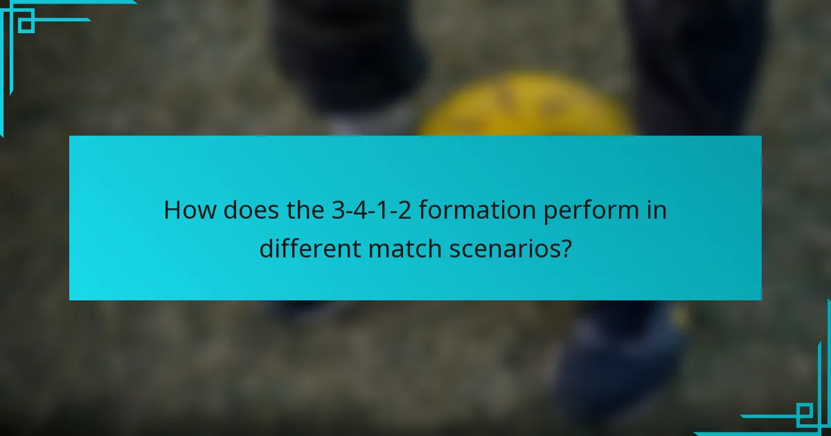 How does the 3-4-1-2 formation perform in different match scenarios?