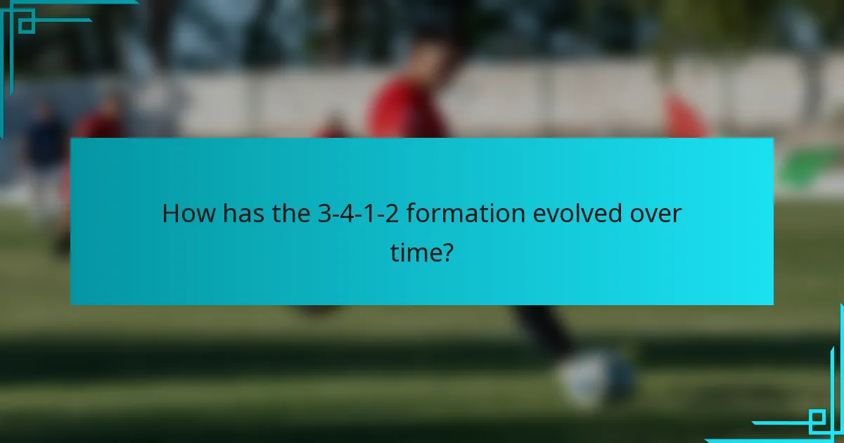 How has the 3-4-1-2 formation evolved over time?