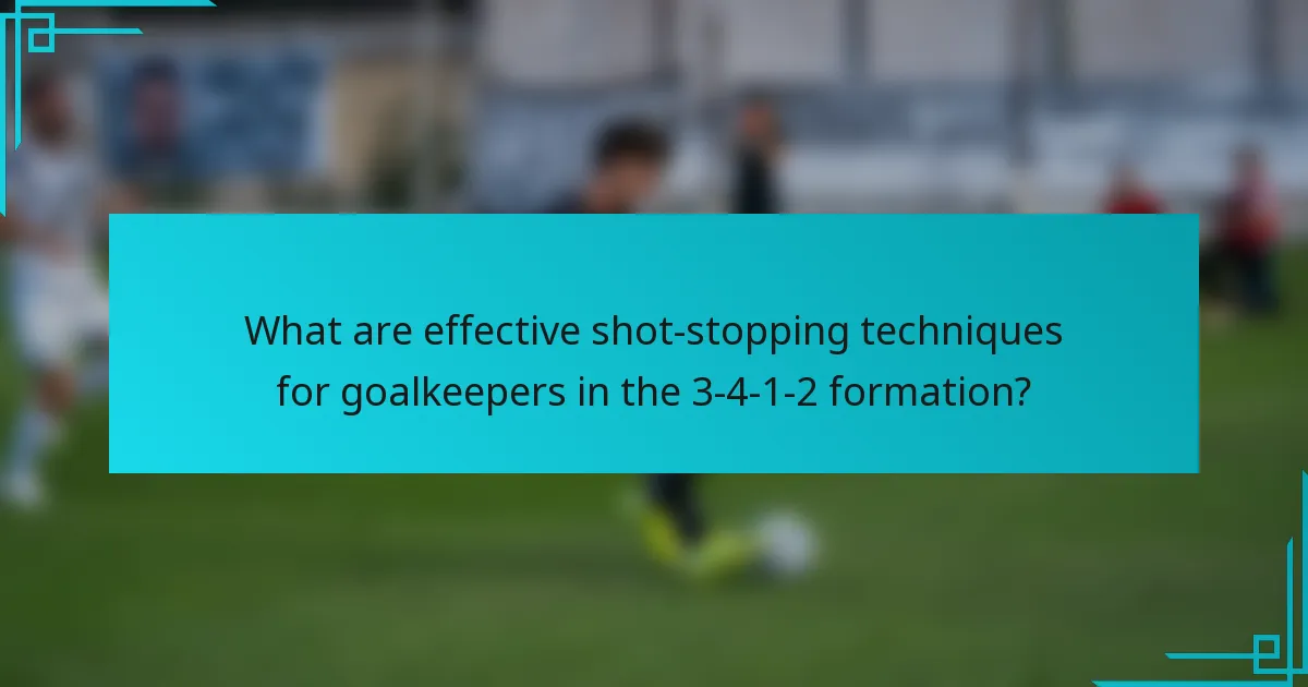 What are effective shot-stopping techniques for goalkeepers in the 3-4-1-2 formation?