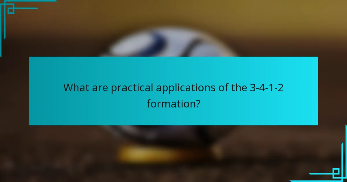 What are practical applications of the 3-4-1-2 formation?