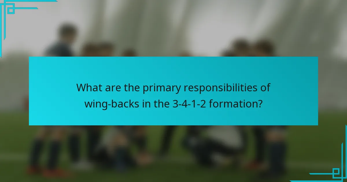 What are the primary responsibilities of wing-backs in the 3-4-1-2 formation?
