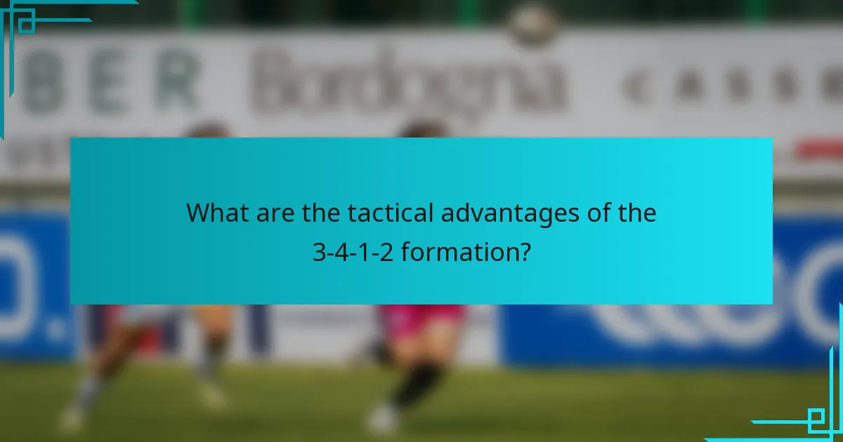 What are the tactical advantages of the 3-4-1-2 formation?
