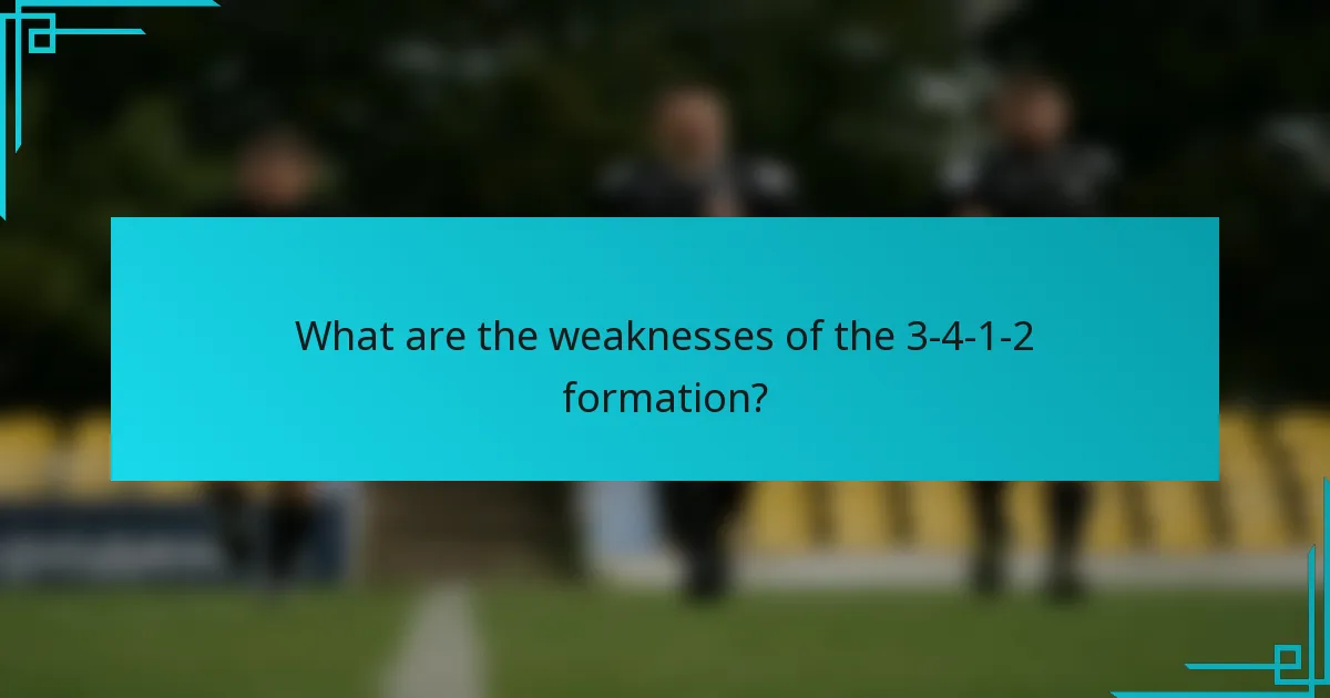 What are the weaknesses of the 3-4-1-2 formation?