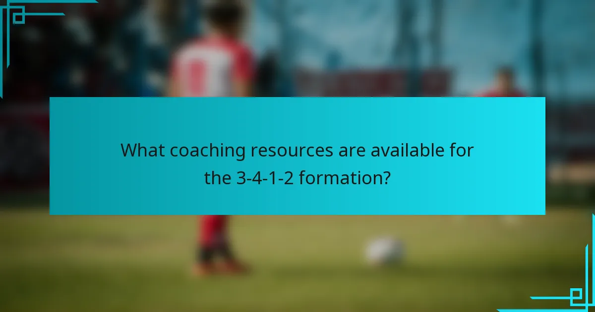 What coaching resources are available for the 3-4-1-2 formation?
