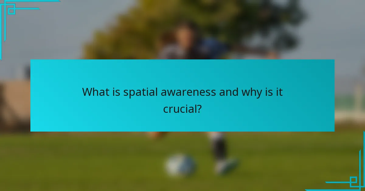 What is spatial awareness and why is it crucial?