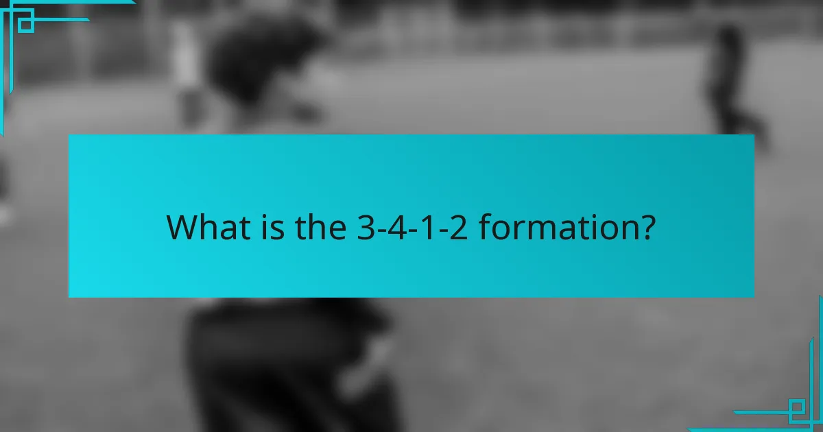 What is the 3-4-1-2 formation?