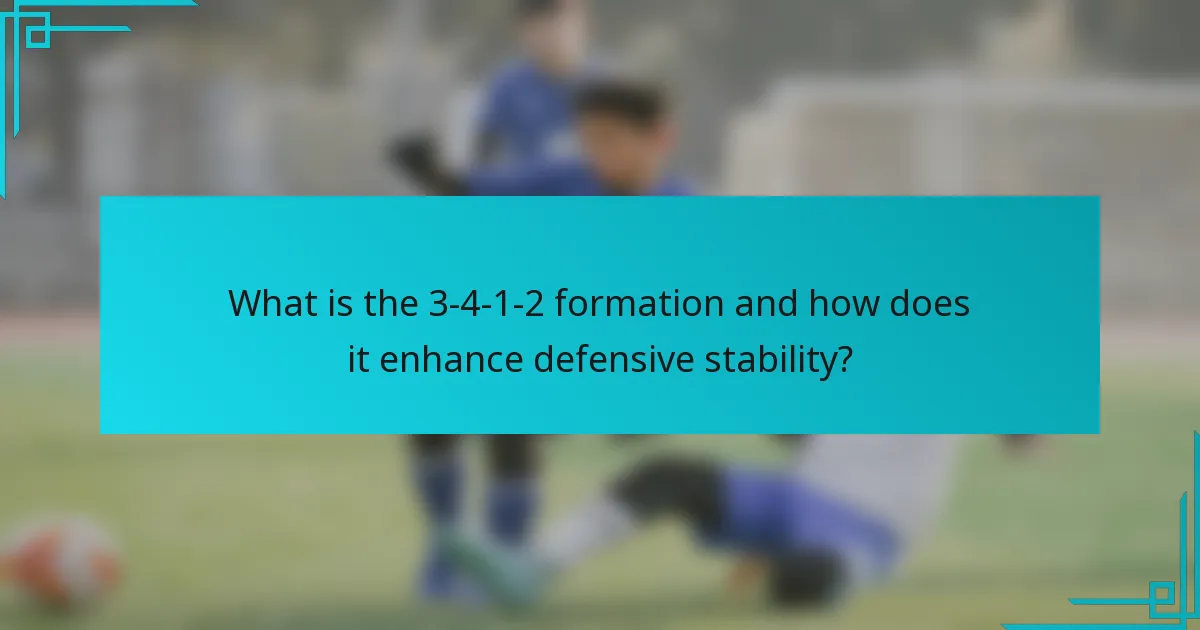 What is the 3-4-1-2 formation and how does it enhance defensive stability?