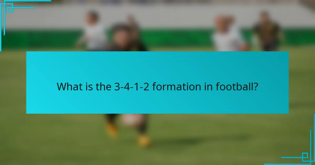 What is the 3-4-1-2 formation in football?