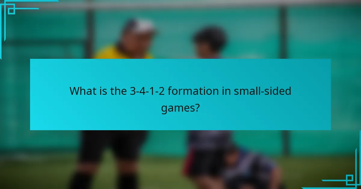 What is the 3-4-1-2 formation in small-sided games?