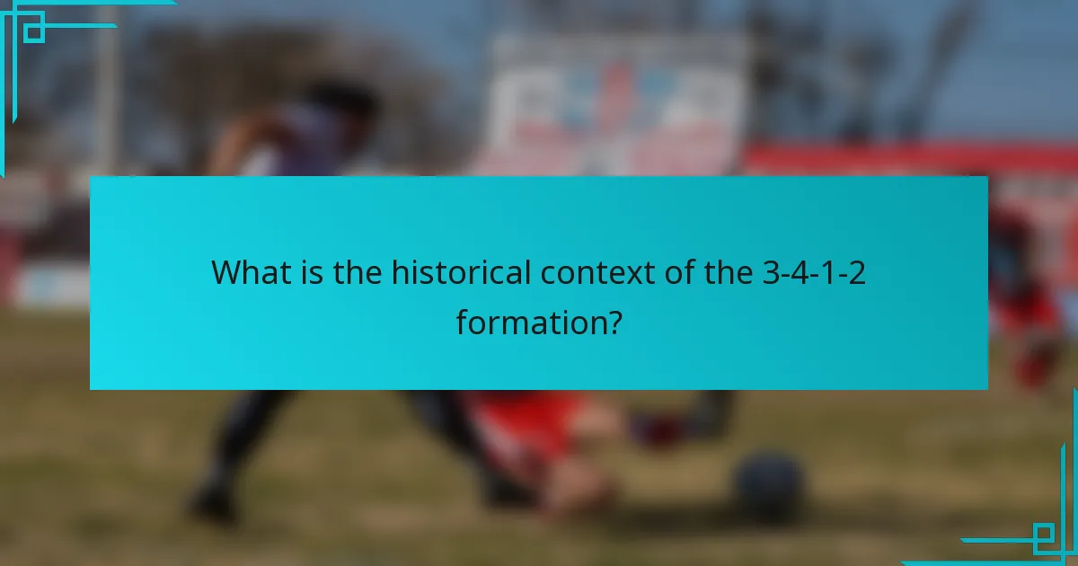 What is the historical context of the 3-4-1-2 formation?