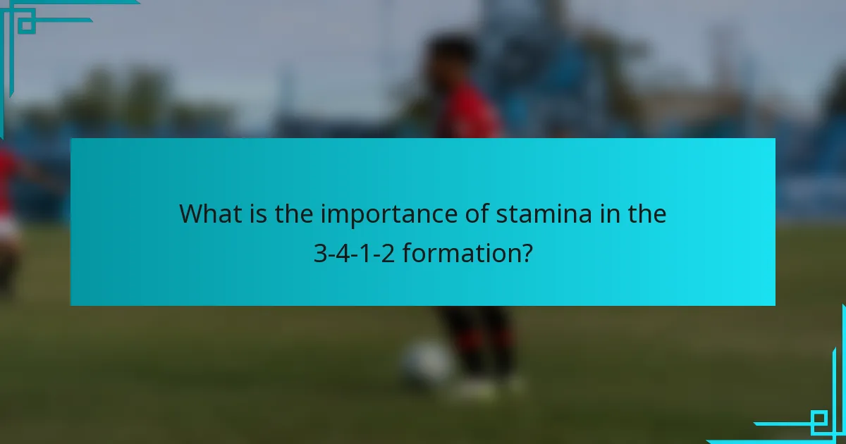 What is the importance of stamina in the 3-4-1-2 formation?