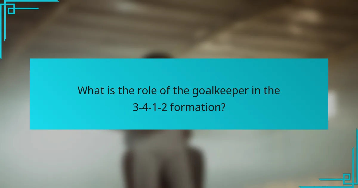 What is the role of the goalkeeper in the 3-4-1-2 formation?