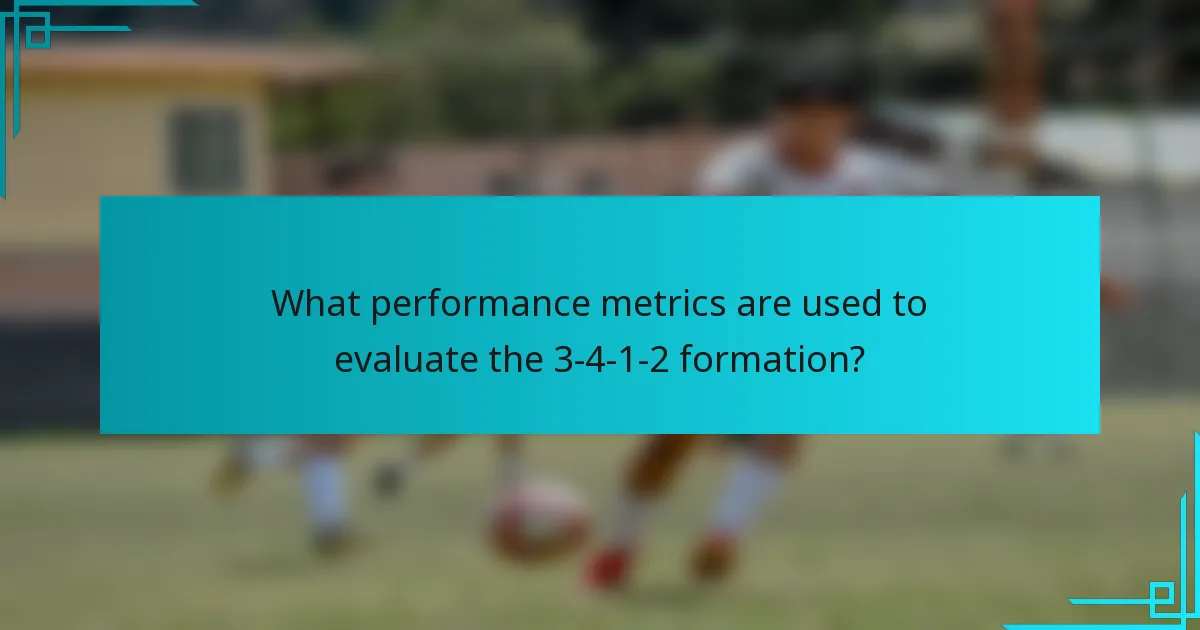 What performance metrics are used to evaluate the 3-4-1-2 formation?